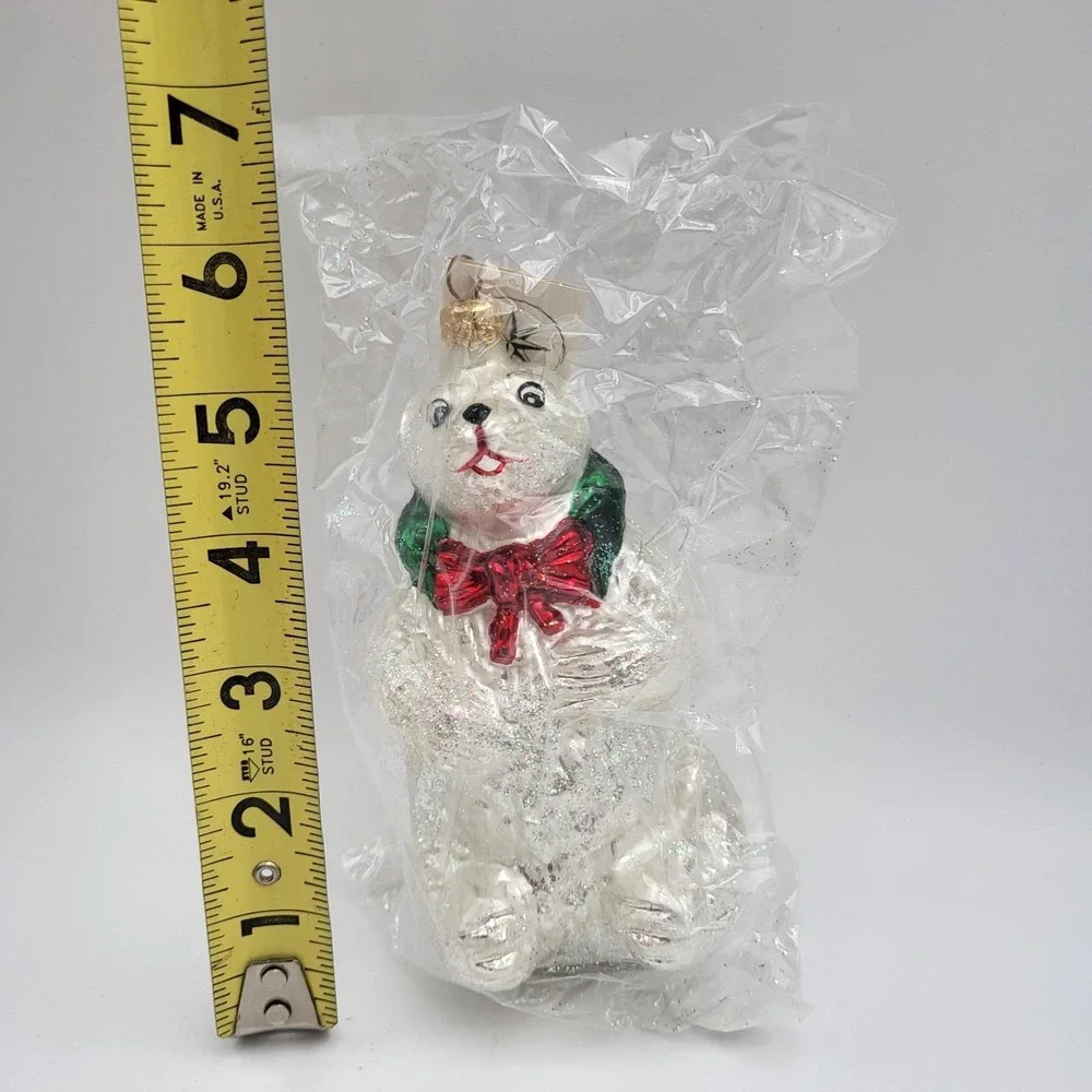 Christopher Radko 1995 Winter Wreath Polar Bear Glass Ornament ~New Sealed!
